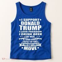 I Support Donald Trump I Love Freedom I Drink Beer Tank Top thumb 2