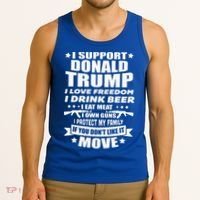 I Support Donald Trump I Love Freedom I Drink Beer Tank Top thumb 3