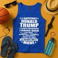 I Support Donald Trump I Love Freedom I Drink Beer Tank Top thumb 4