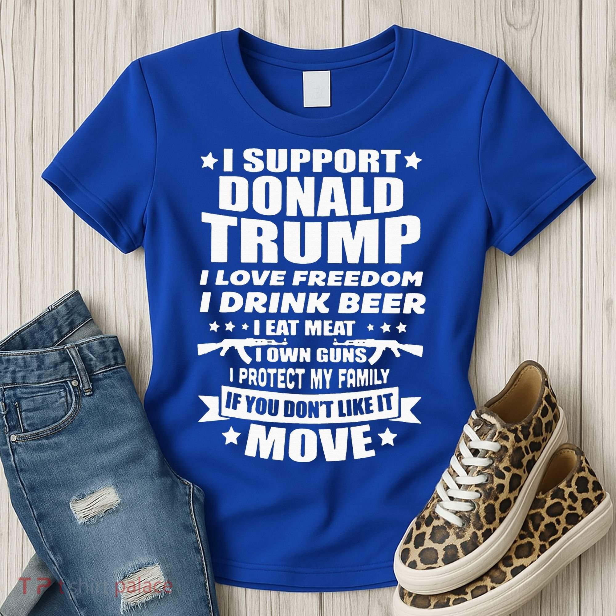 I Support Donald Trump I Love Freedom I Drink Beer Women's T-Shirt