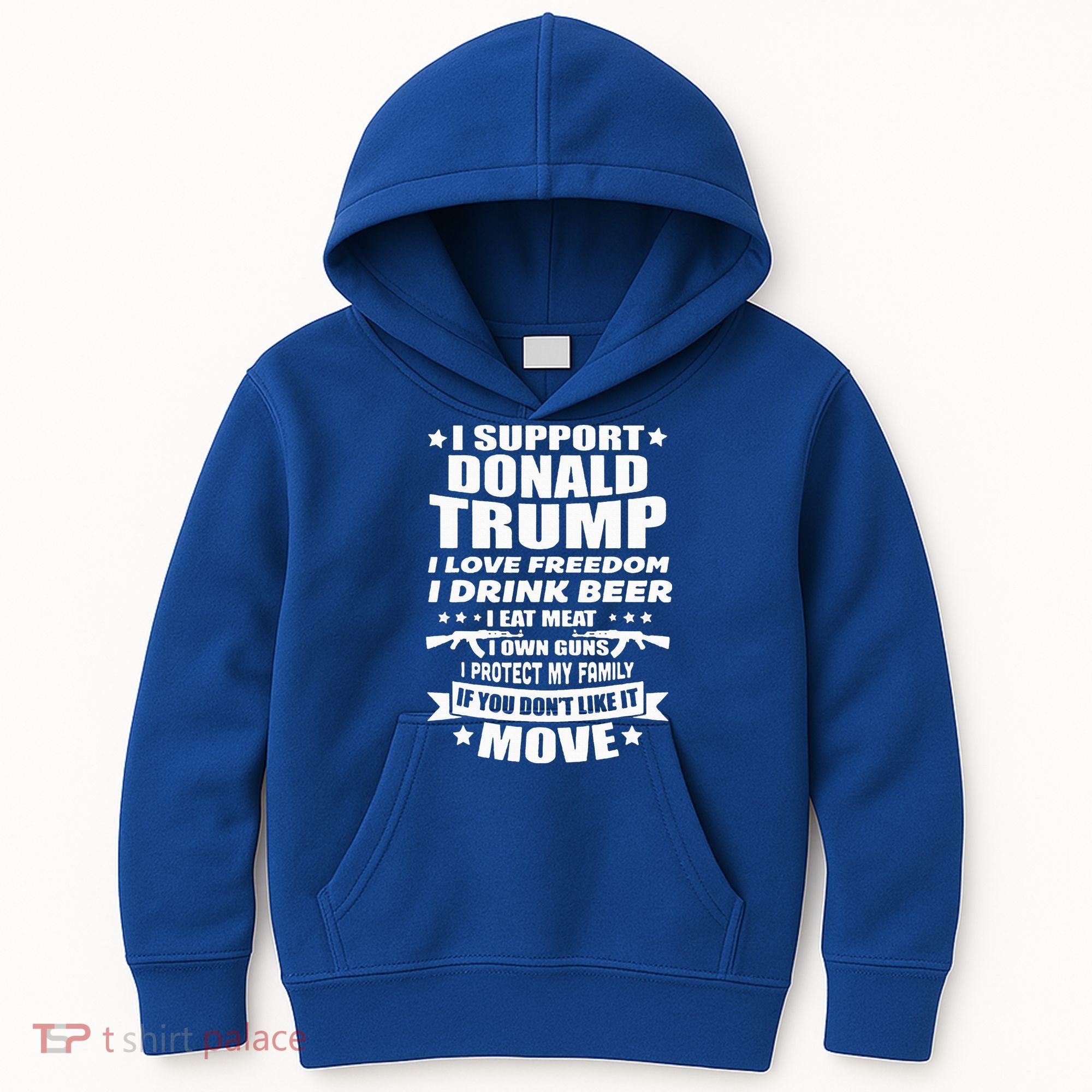 I Support Donald Trump I Love Freedom I Drink Beer Kids Hoodie