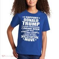 I Support Donald Trump I Love Freedom I Drink Beer Kids T-Shirt thumb 2