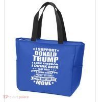 I Support Donald Trump I Love Freedom I Drink Beer Tote Bag thumb 3