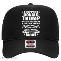 I Support Donald Trump I Love Freedom I Drink Beer Hat thumb 0
