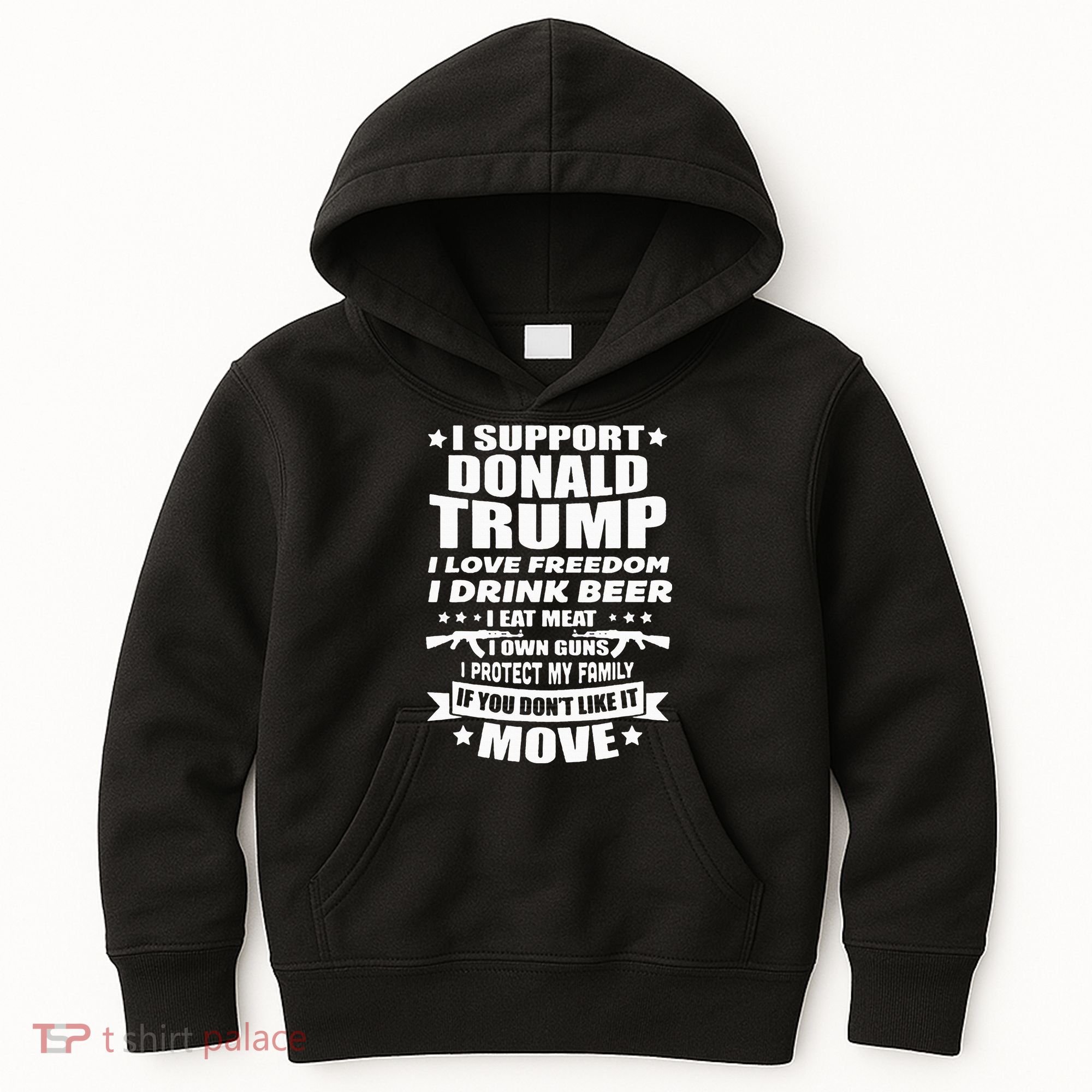 I Support Donald Trump I Love Freedom I Drink Beer Kids Hoodie