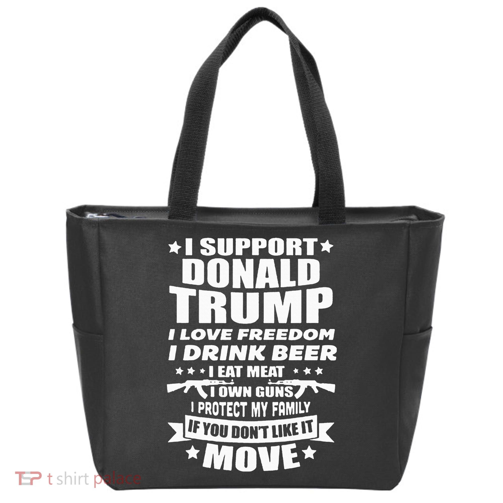 I Support Donald Trump I Love Freedom I Drink Beer Tote Bag