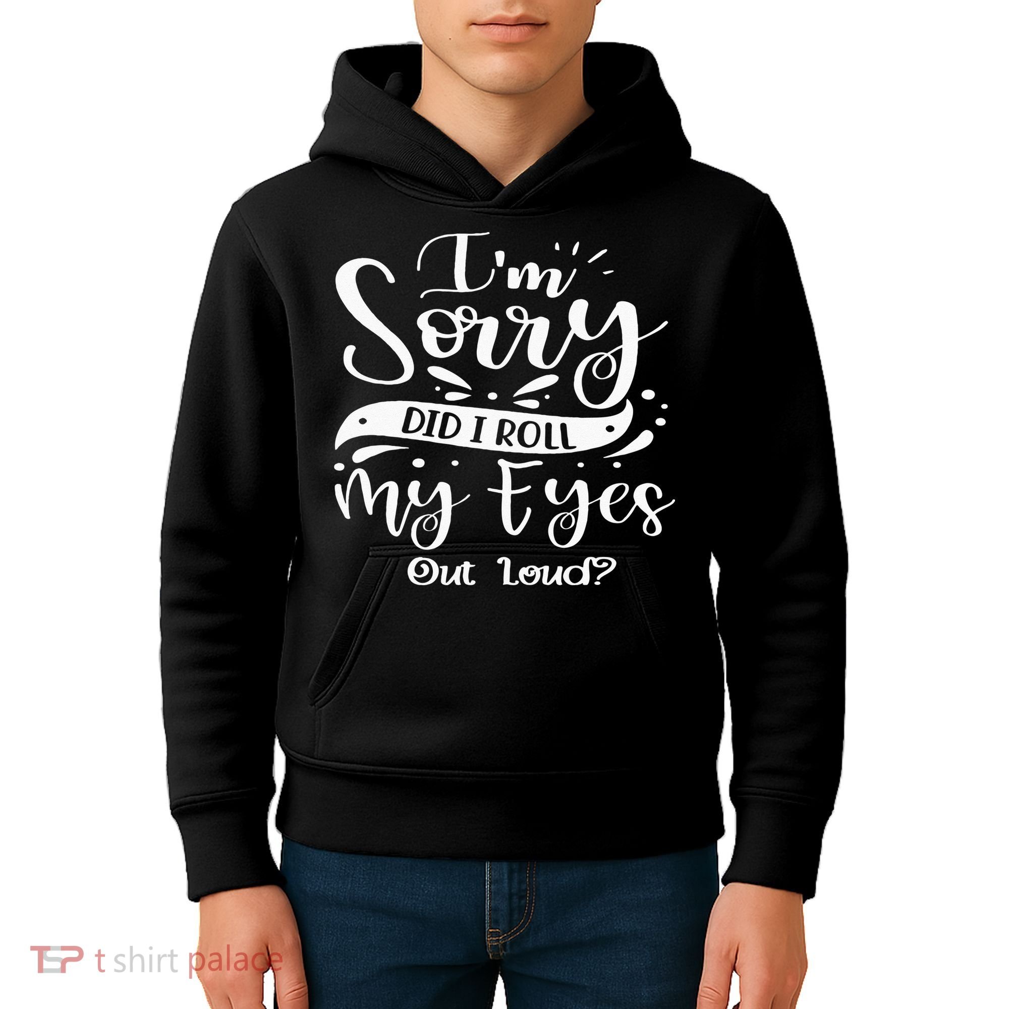 Im Sorry Did I Roll My Eyes Out Loud Funny Sarcastic Retro Kids Hoodie