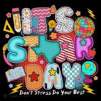 Its Star Day Dont Stress Do Your Best Testing Day Test Day Bucket Hat thumb 4