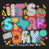 Its Star Day Dont Stress Do Your Best Testing Day Test Day Beanie thumb 2