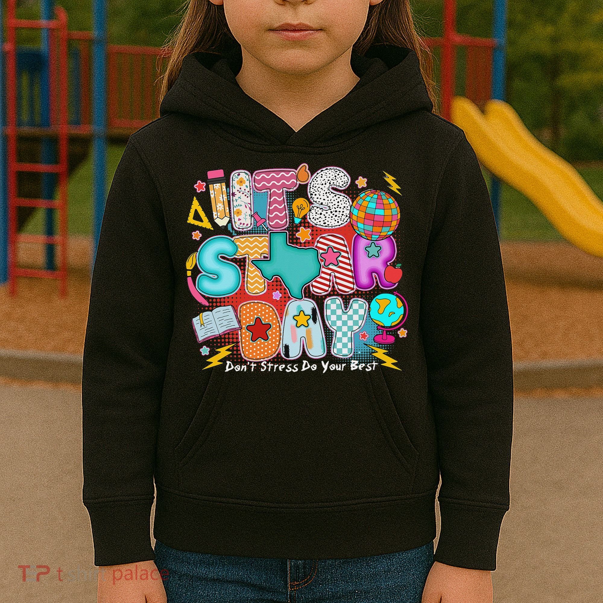 Its Star Day Dont Stress Do Your Best Testing Day Test Day Kids Hoodie