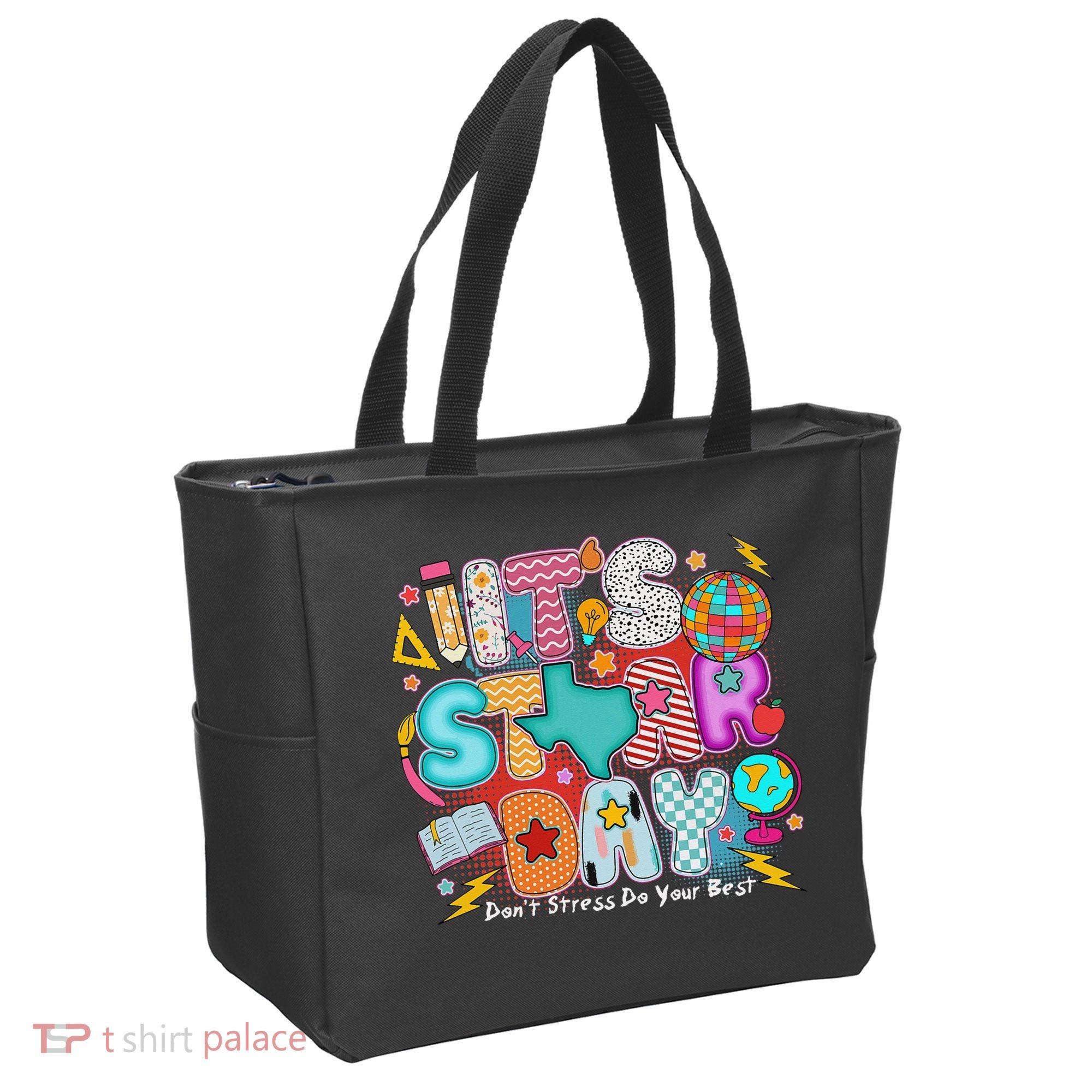 Its Star Day Dont Stress Do Your Best Testing Day Test Day Tote Bag