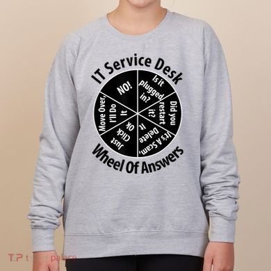 IT Service Desk Wheel Of Answer Information Technology Women's Sweatshirt