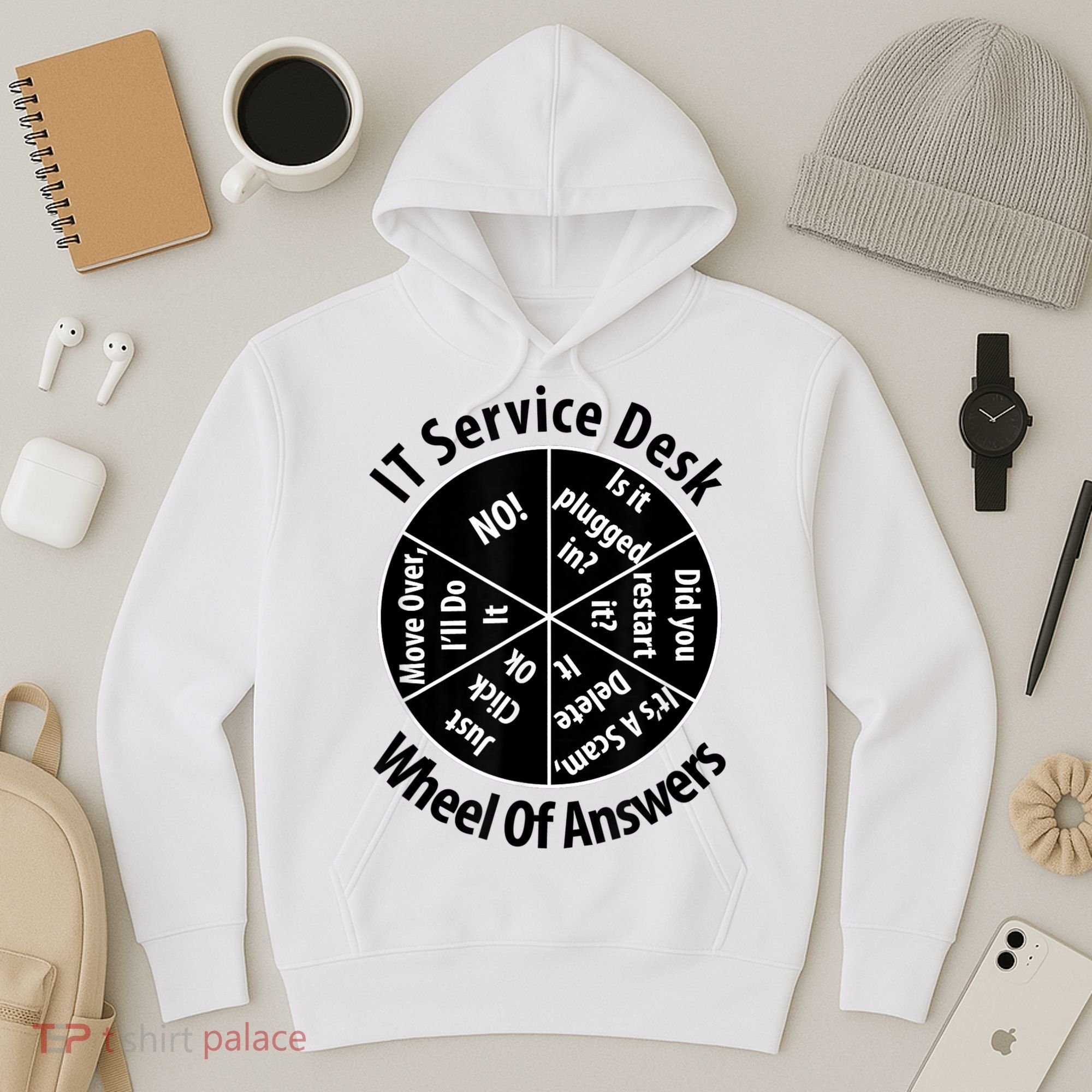 IT Service Desk Wheel Of Answer Information Technology Hoodie