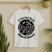 IT Service Desk Wheel Of Answer Information Technology T-Shirt thumb 2