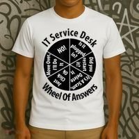 IT Service Desk Wheel Of Answer Information Technology T-Shirt thumb 3