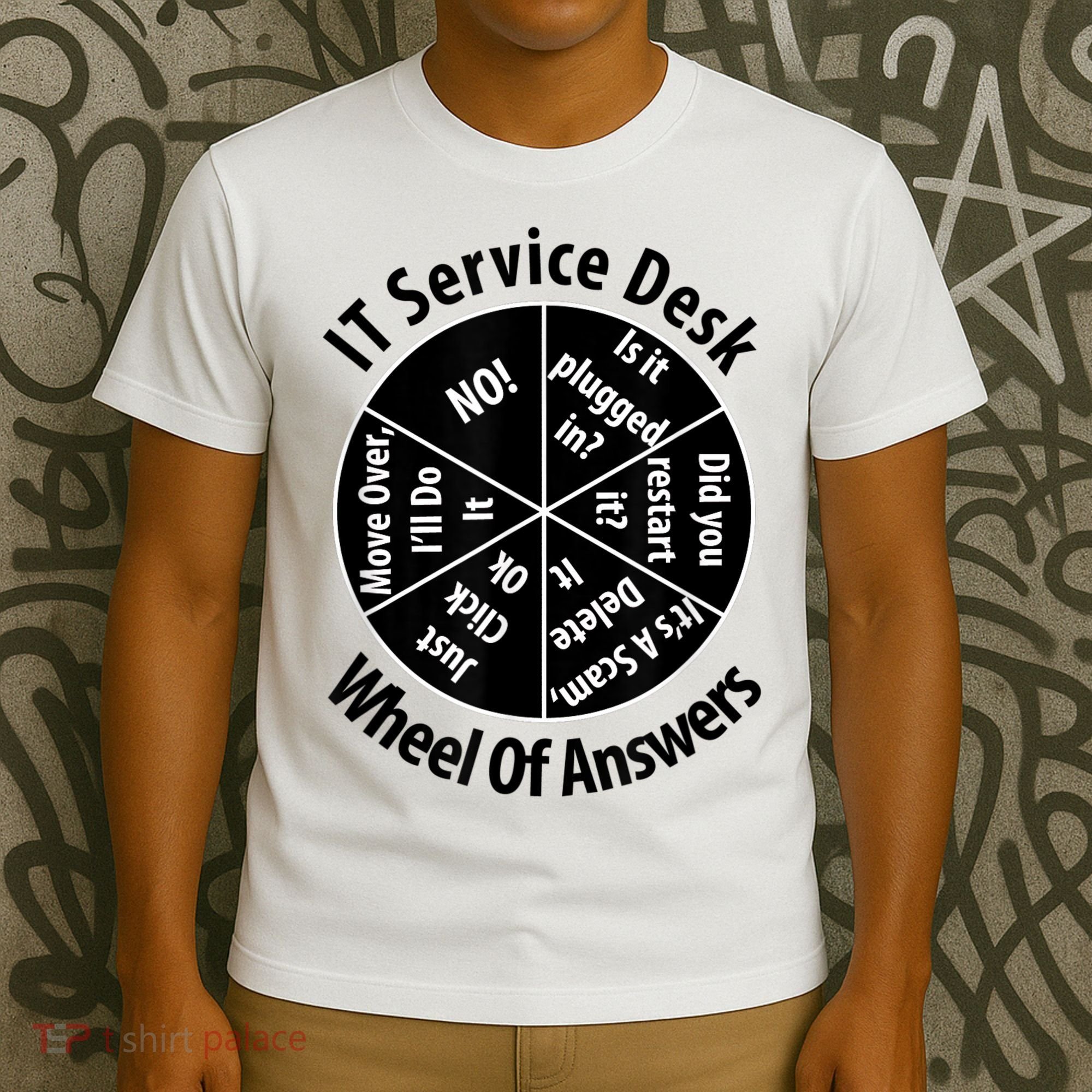 IT Service Desk Wheel Of Answer Information Technology T-Shirt