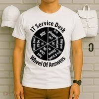IT Service Desk Wheel Of Answer Information Technology T-Shirt thumb 6