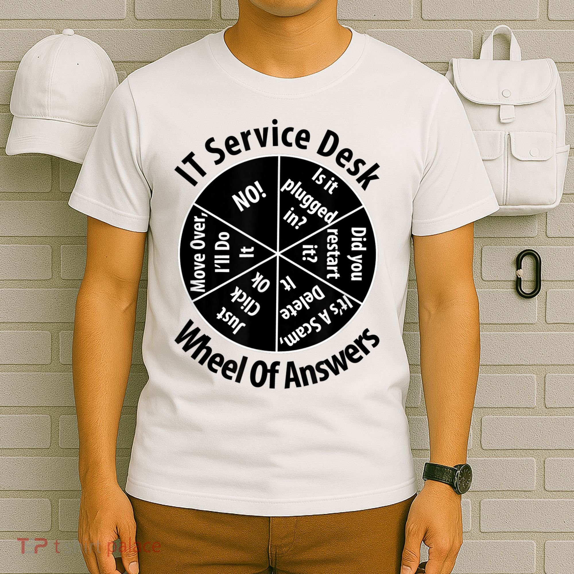 IT Service Desk Wheel Of Answer Information Technology T-Shirt