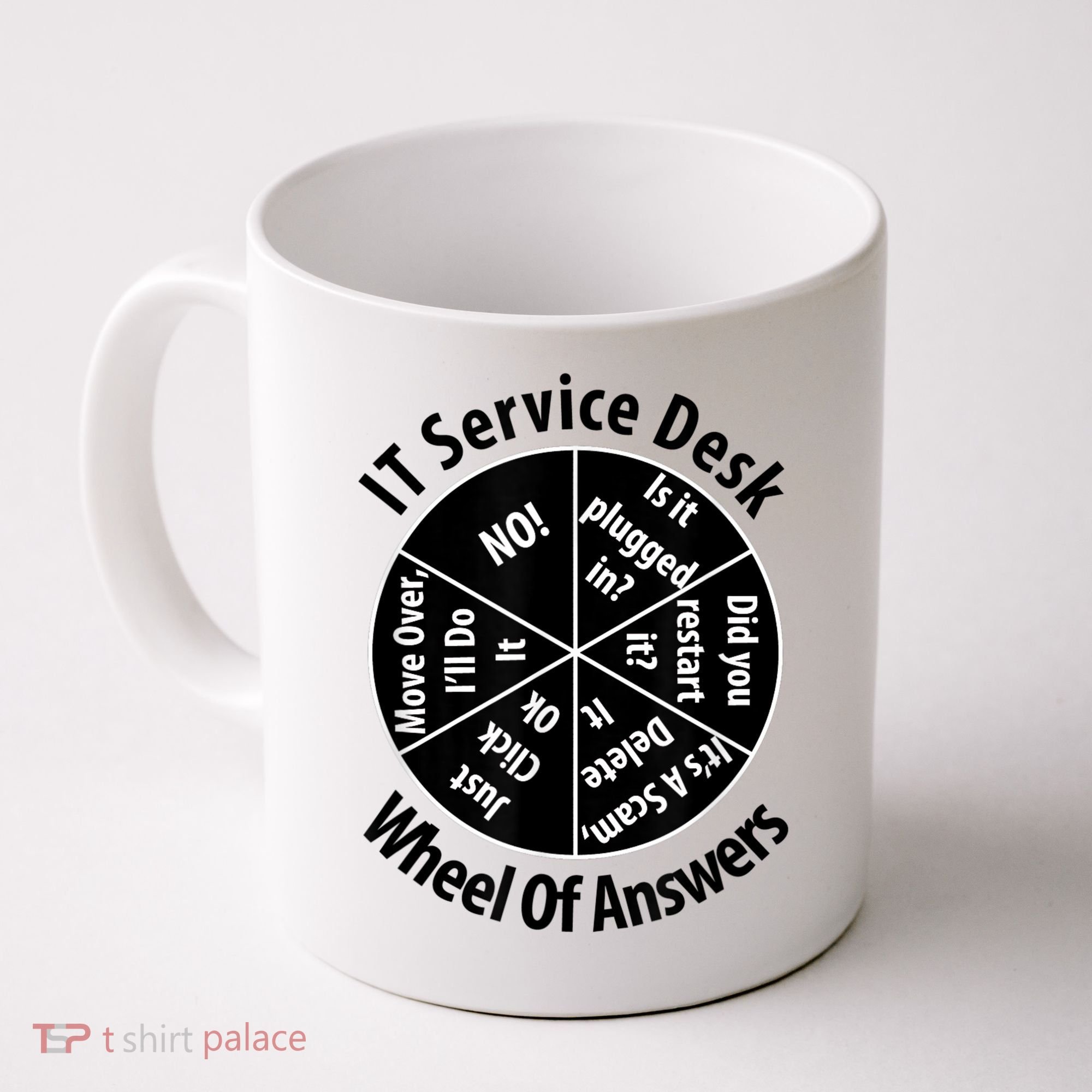 IT Service Desk Wheel Of Answer Information Technology Coffee Mug