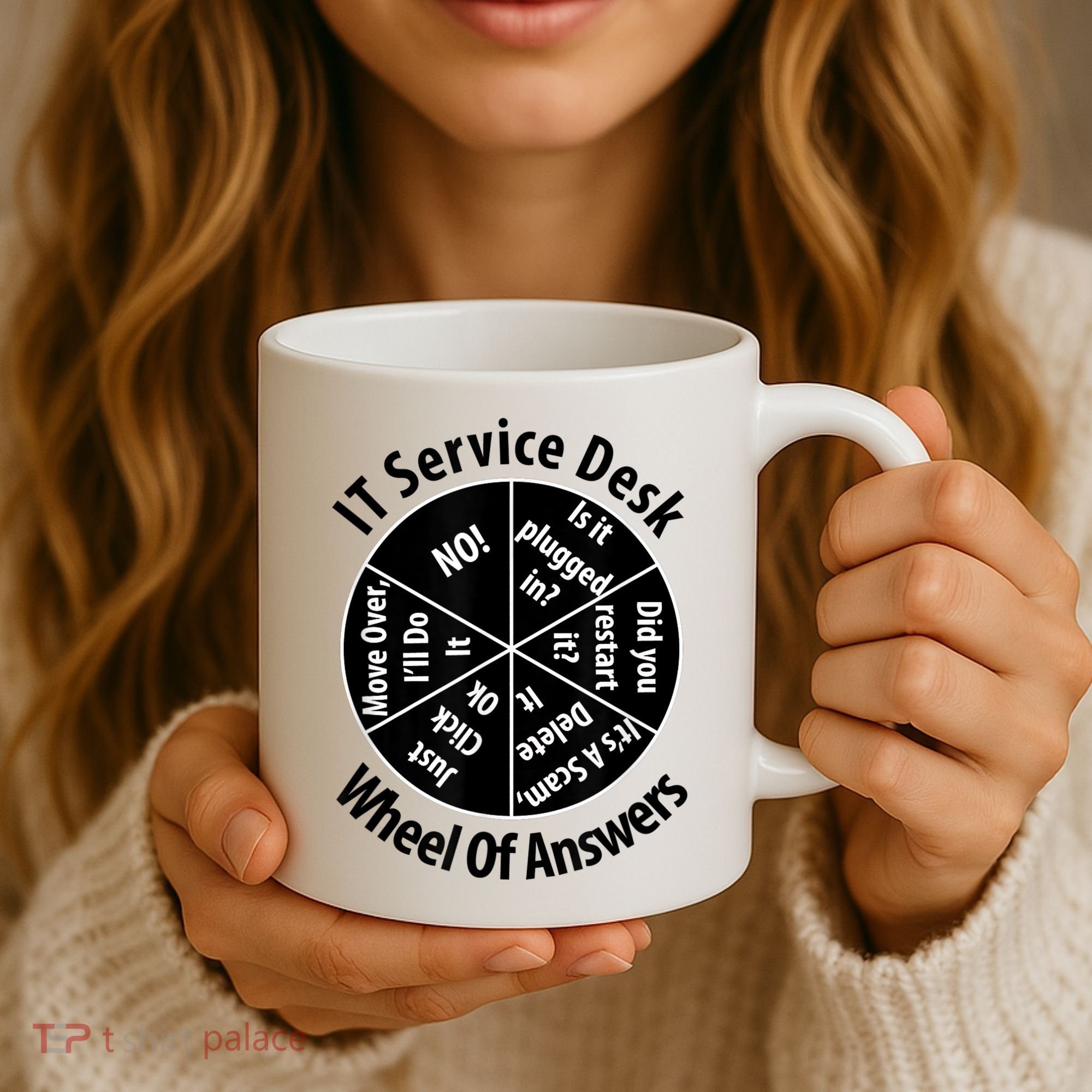 IT Service Desk Wheel Of Answer Information Technology Coffee Mug