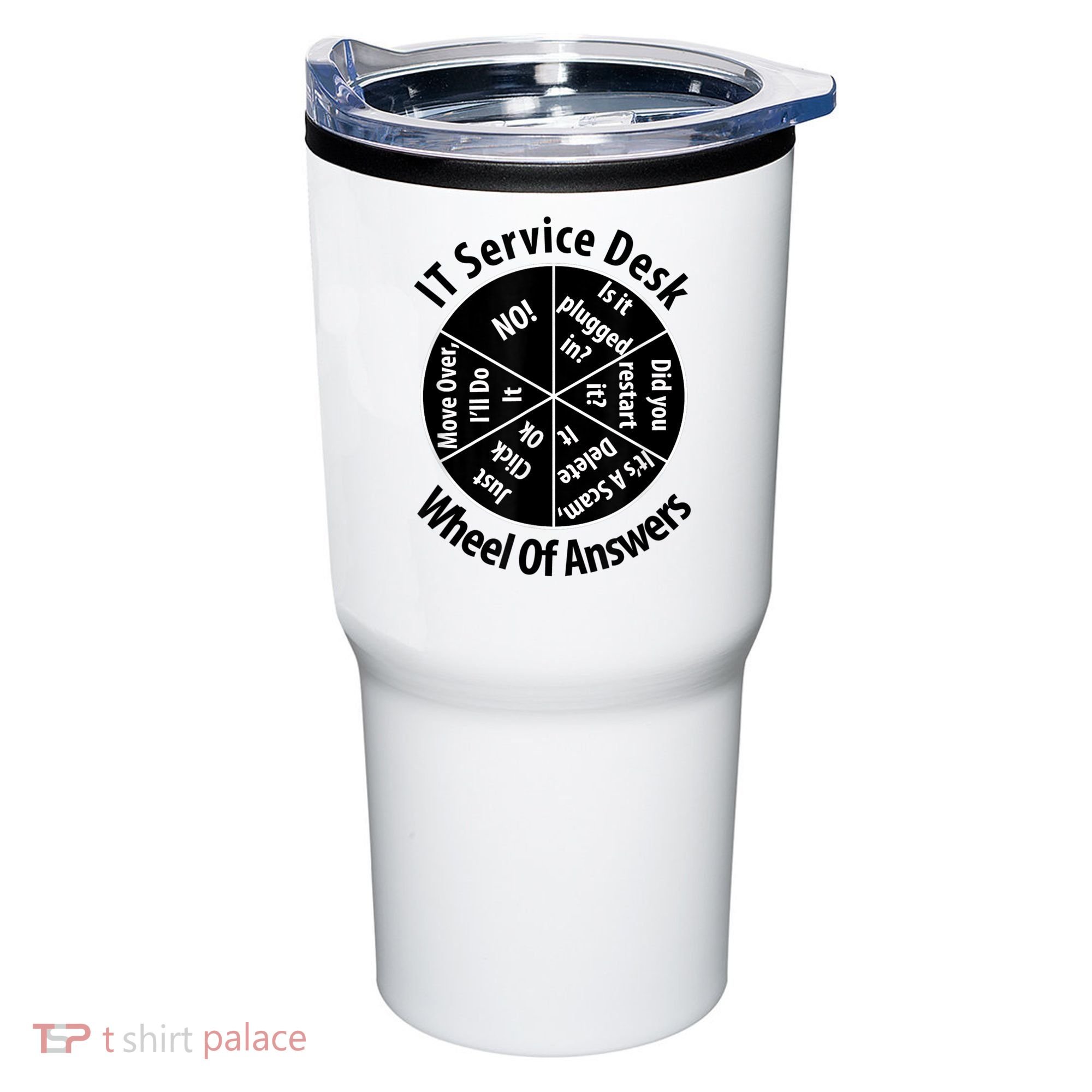 IT Service Desk Wheel Of Answer Information Technology Tumbler
