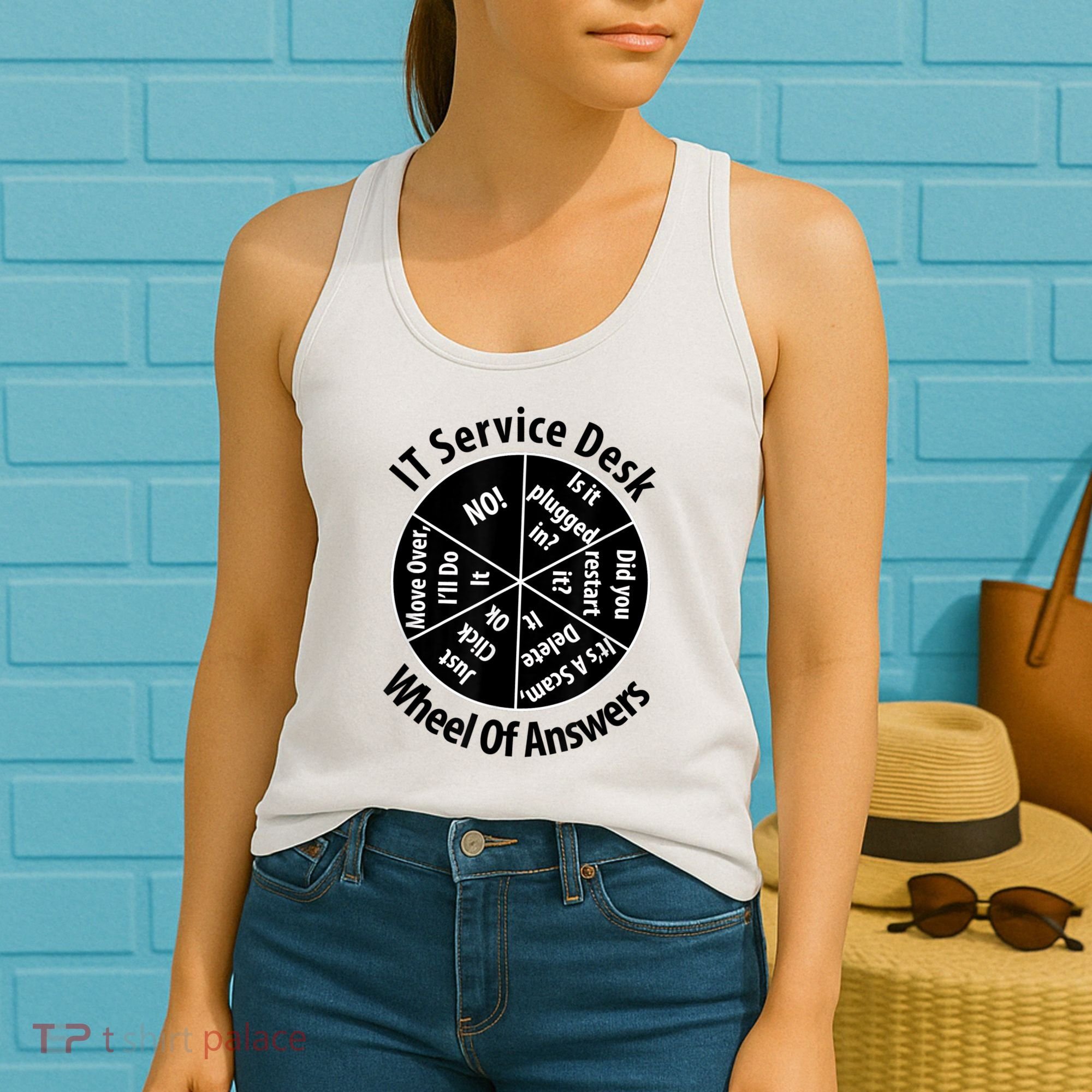 IT Service Desk Wheel Of Answer Information Technology Women's Tank Top