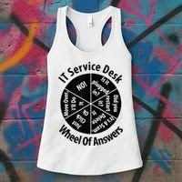 IT Service Desk Wheel Of Answer Information Technology Women's Tank Top thumb 3