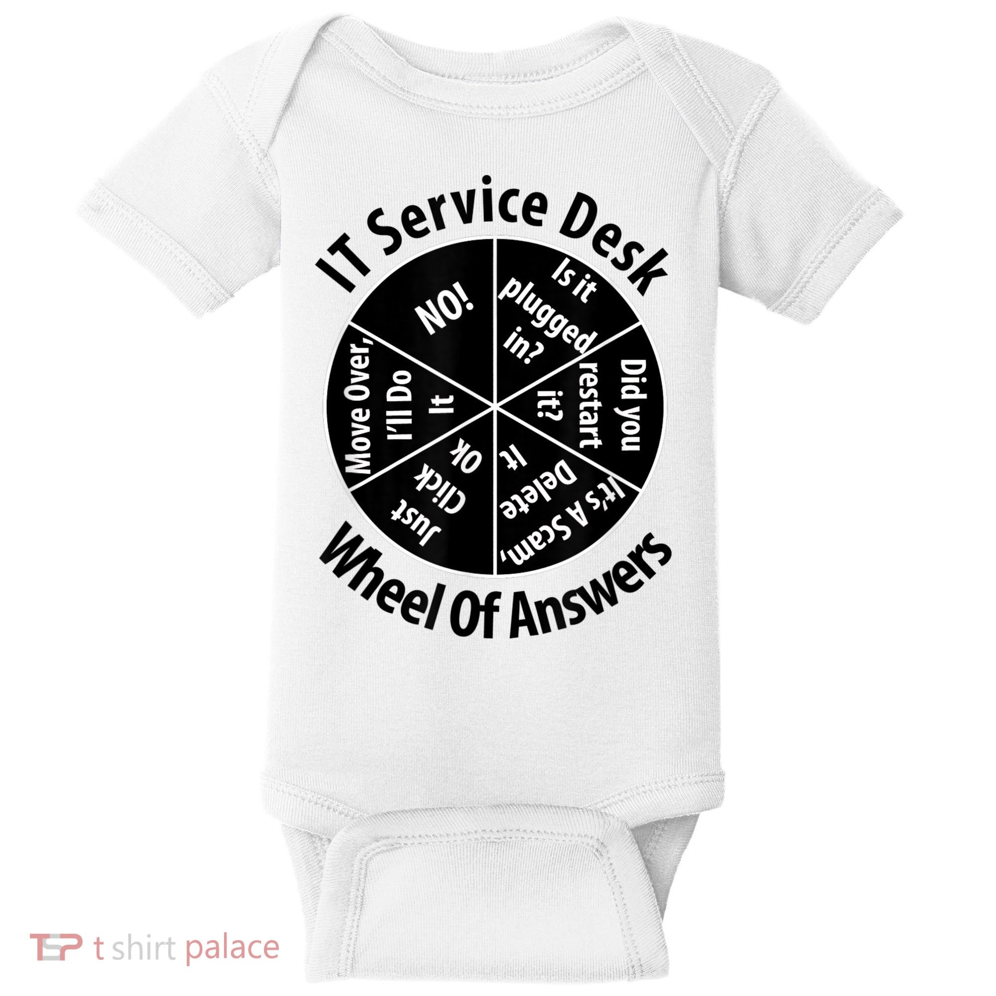 IT Service Desk Wheel Of Answer Information Technology Baby Bodysuit