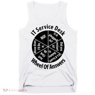 IT Service Desk Wheel Of Answer Information Technology Tank Top