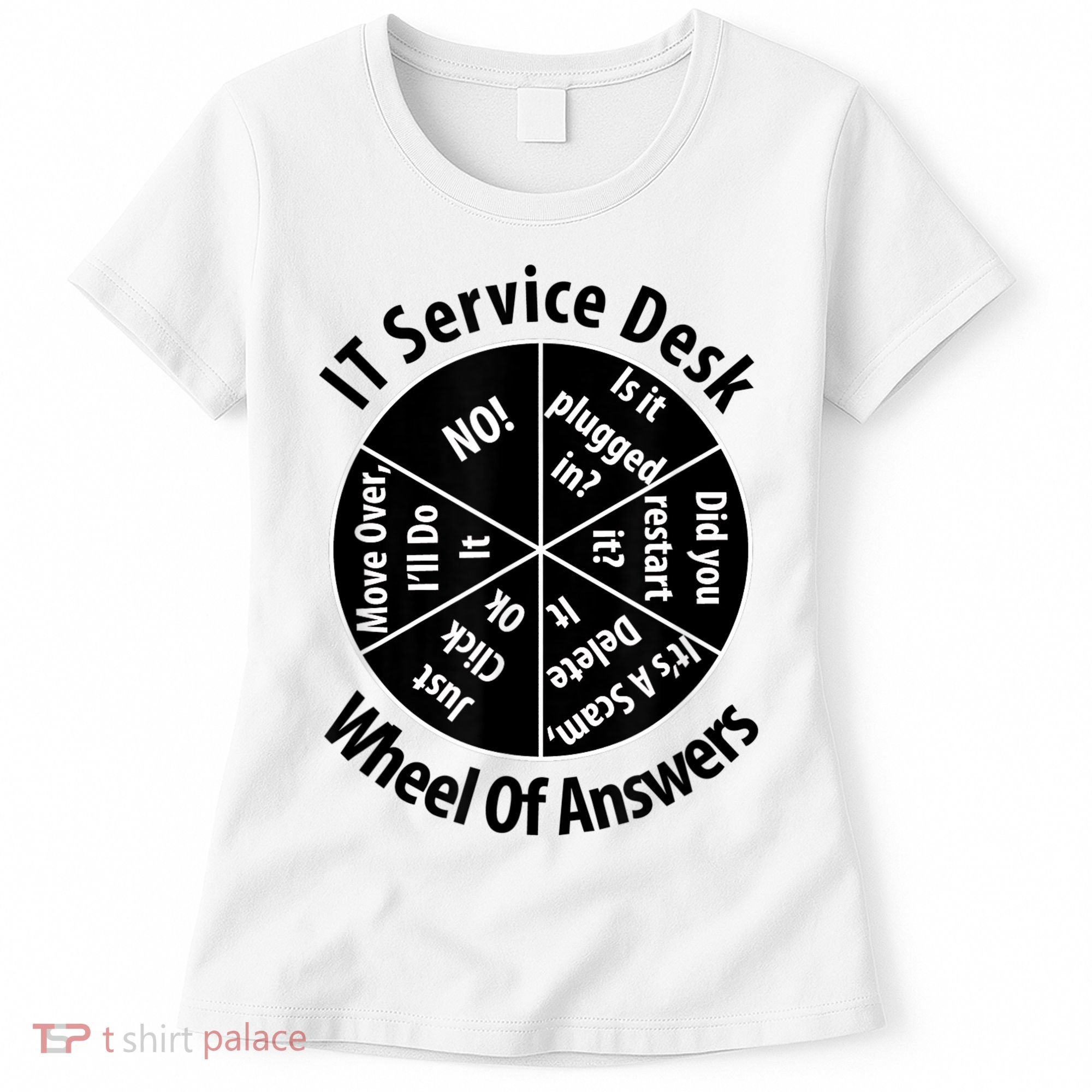 IT Service Desk Wheel Of Answer Information Technology Women's T-Shirt