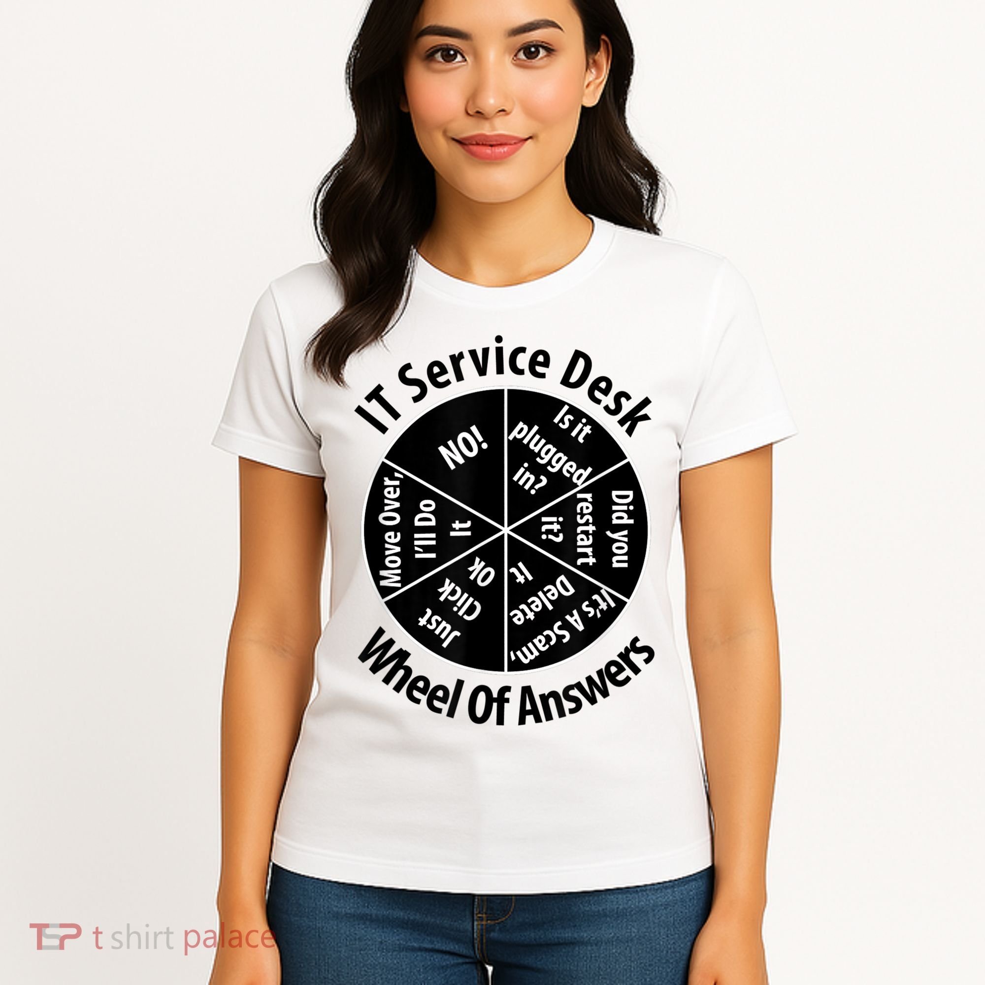 IT Service Desk Wheel Of Answer Information Technology Women's T-Shirt