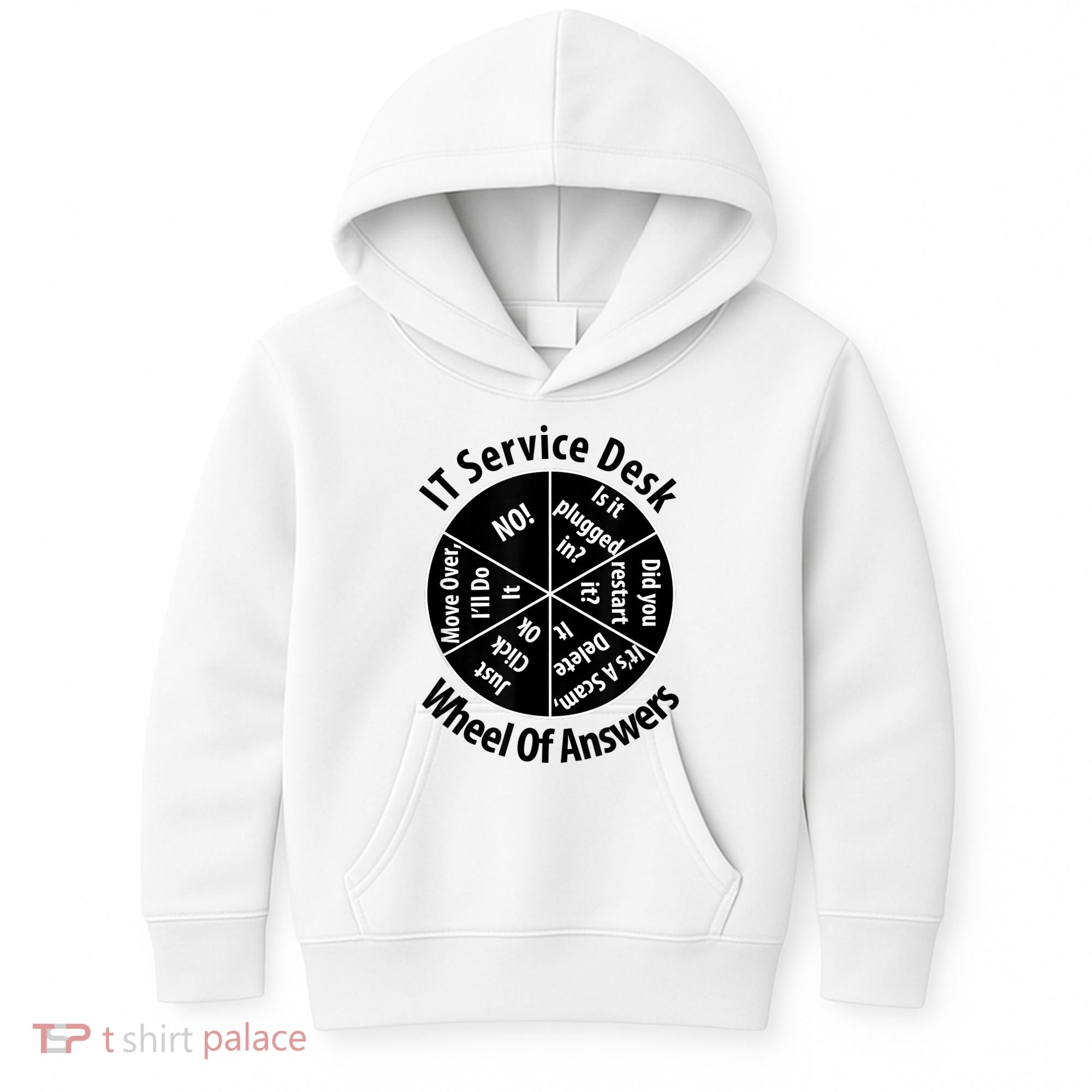 IT Service Desk Wheel Of Answer Information Technology Kids Hoodie