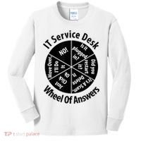 IT Service Desk Wheel Of Answer Information Technology Kids Long Sleeve Shirt thumb 0