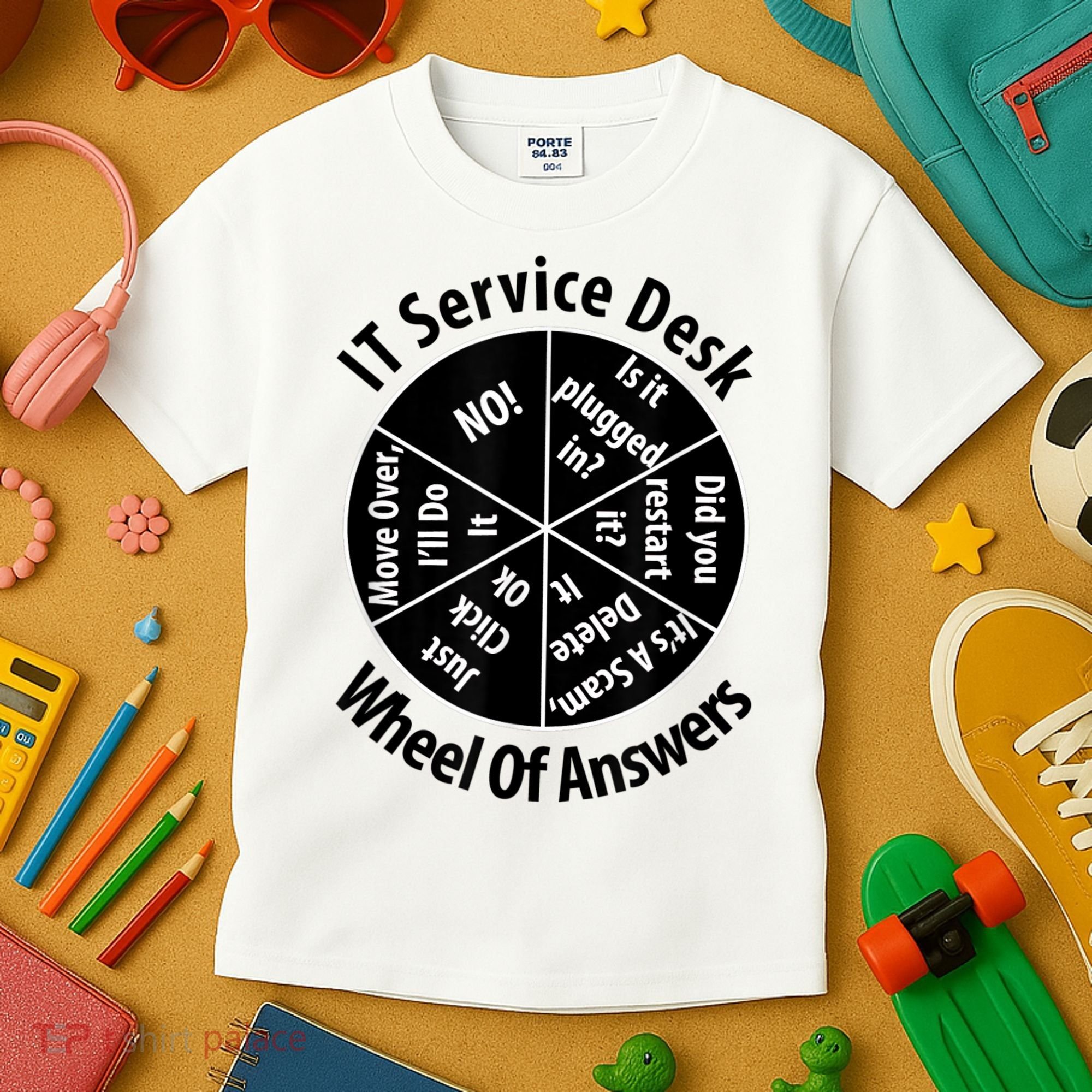 IT Service Desk Wheel Of Answer Information Technology Kids T-Shirt