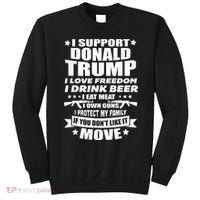 I Support Donald Trump I Love Freedom I Drink Beer Sweatshirt thumb 0