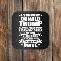 I Support Donald Trump I Love Freedom I Drink Beer Coaster thumb 0