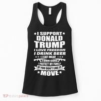 I Support Donald Trump I Love Freedom I Drink Beer Women's Tank Top thumb 0