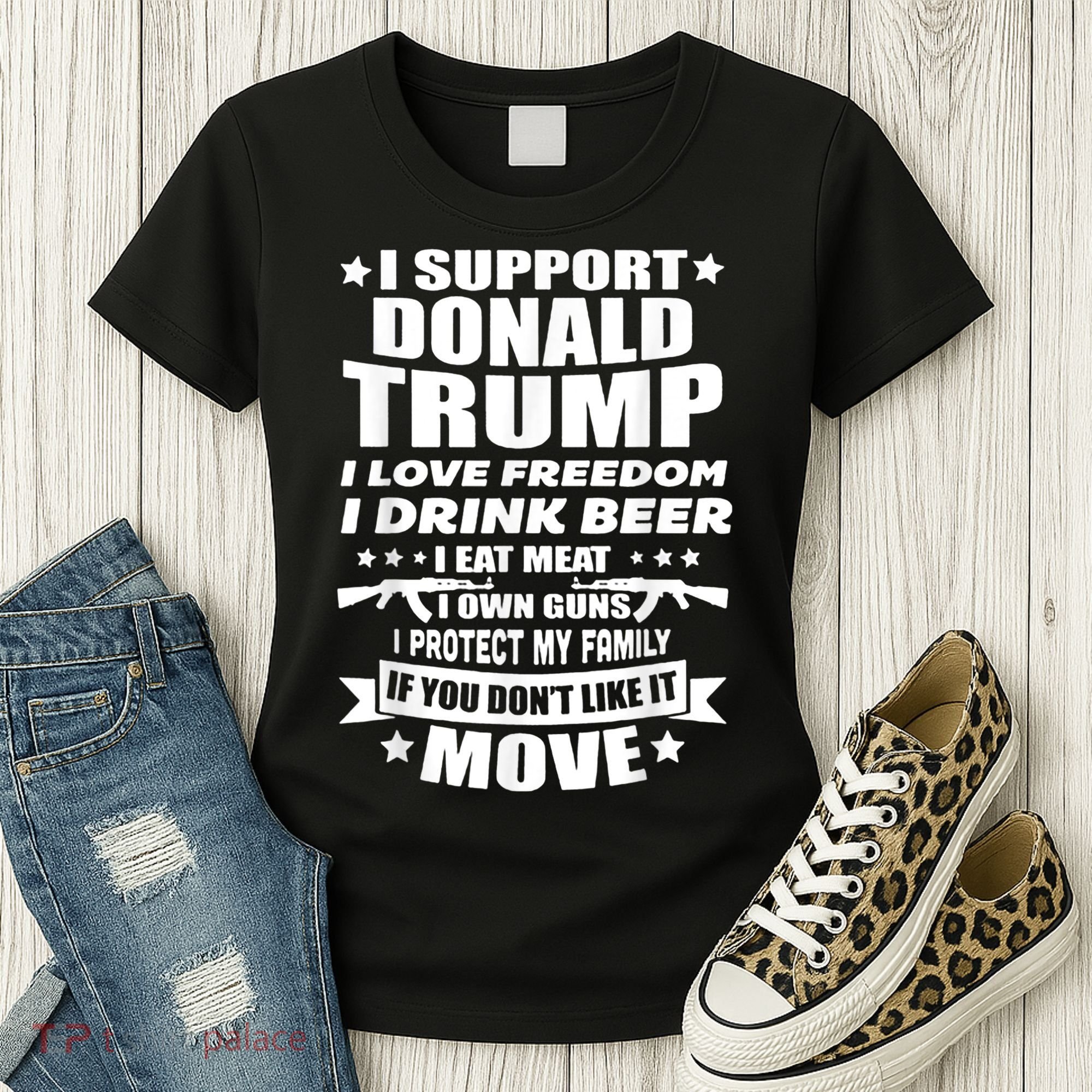 I Support Donald Trump I Love Freedom I Drink Beer Women's T-Shirt