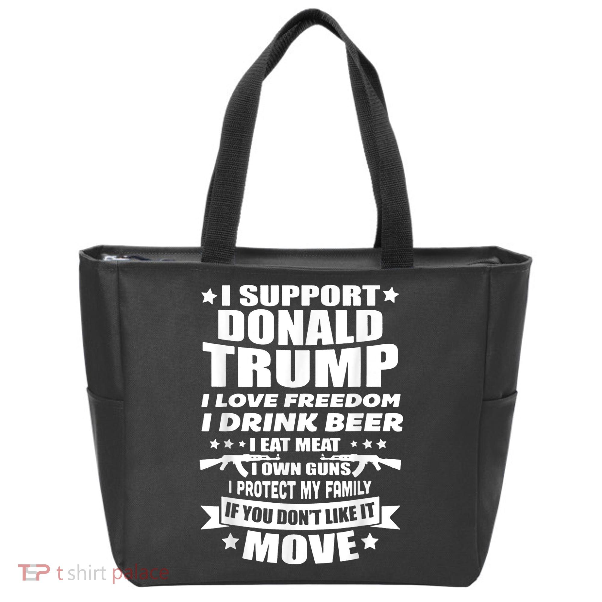I Support Donald Trump I Love Freedom I Drink Beer Tote Bag