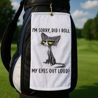 I'm Sorry Did I Roll My Eyes Out Loud, Funny Sarcastic Golf Towel thumb 2