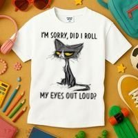 I'm Sorry Did I Roll My Eyes Out Loud, Funny Sarcastic Kids T-Shirt thumb 3