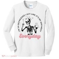 IM So Depressed I Act Like ItS My Birthday Everyday Kids Long Sleeve Shirt thumb 0