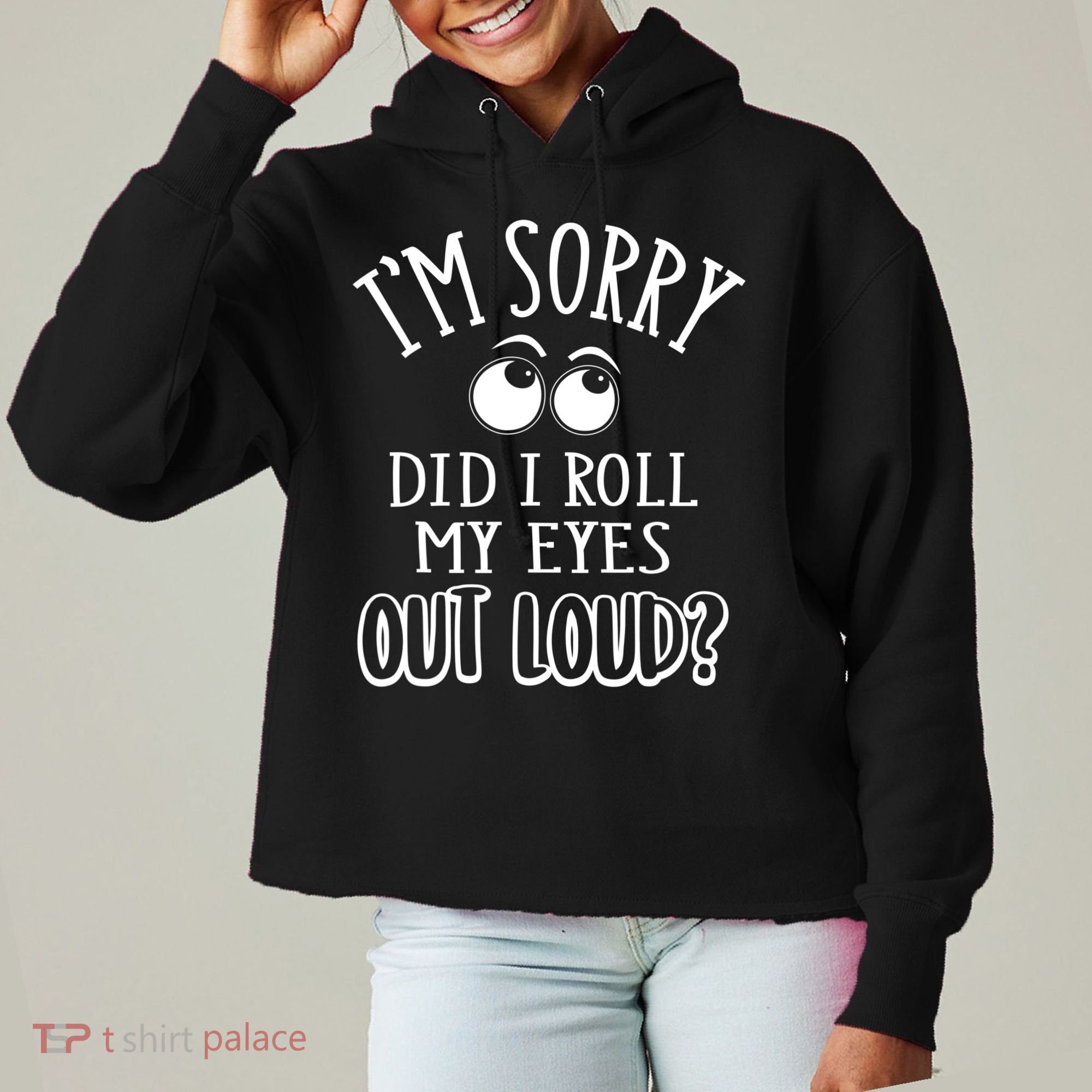 I'm Sorry Did I Roll My Eyes Out Loud, Funny Sarcastic Quotes Ladies Heavyweight Boxy Pullover Hoodie