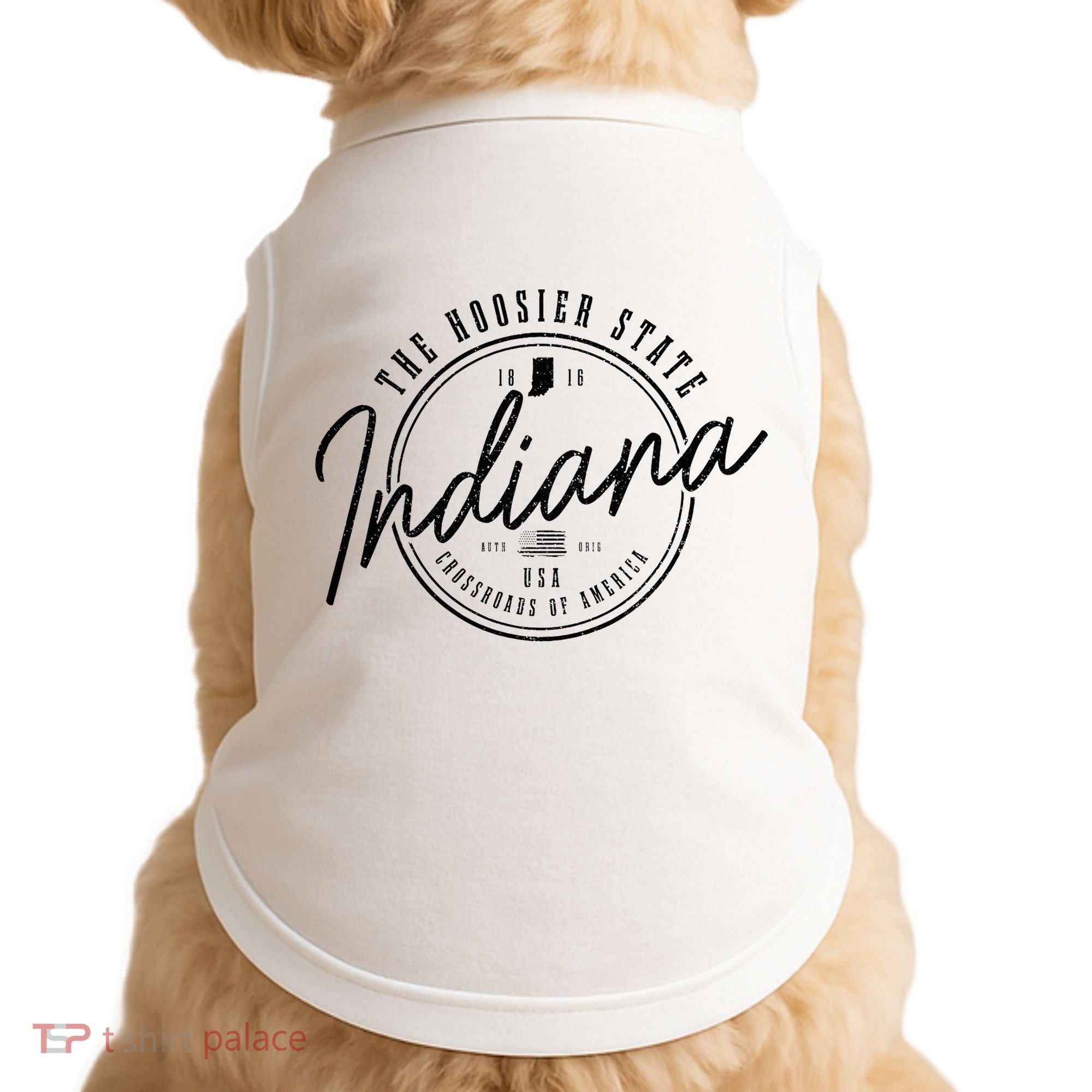 Indiana State Est. 1816 Patriotic Pride Indiana Doggie Tank