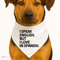 I Speak English But I Love In Spanish USA-Made Doggie Bandana thumb 1