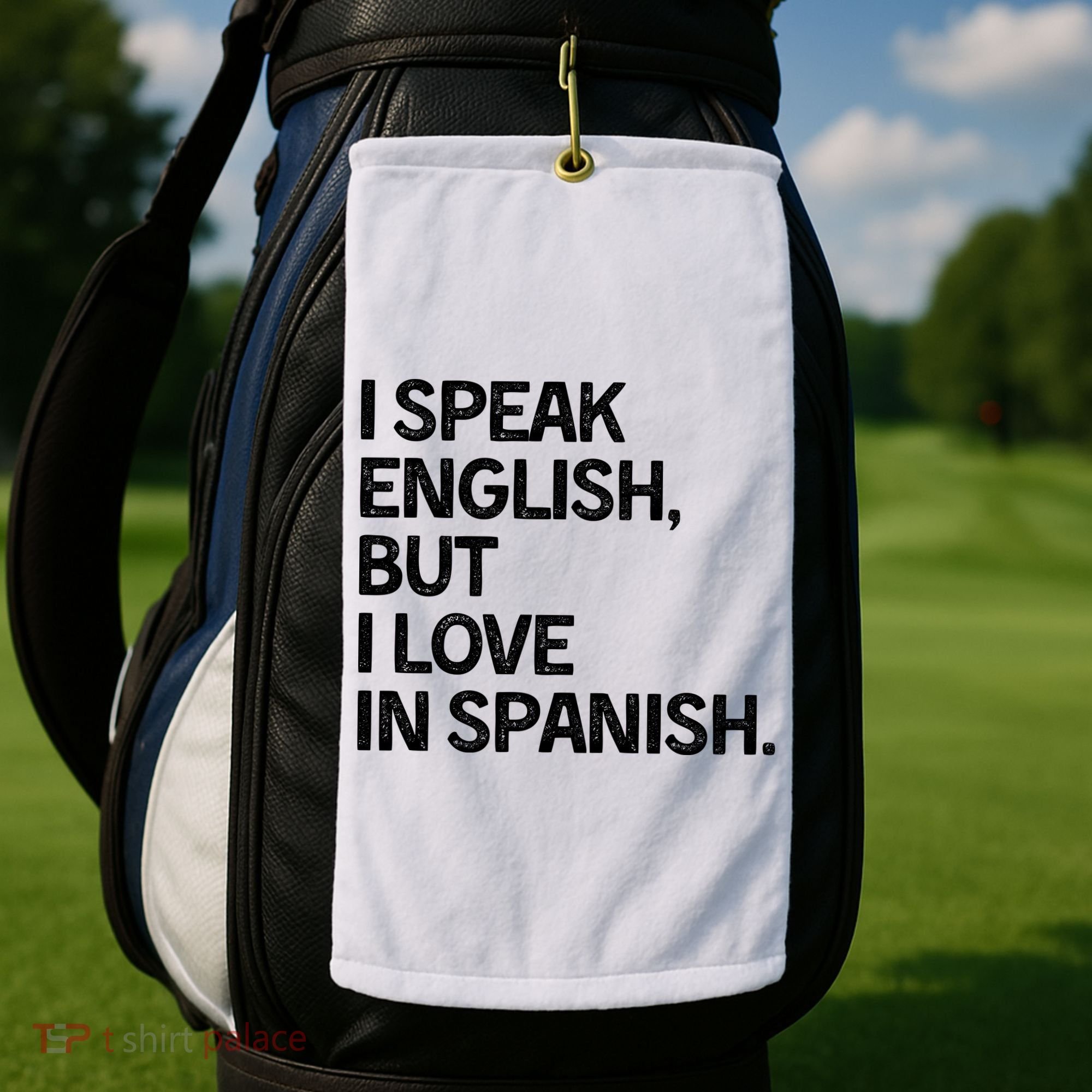I Speak English But I Love In Spanish Golf Towel