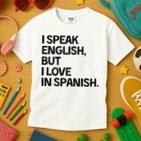 I Speak English But I Love In Spanish Kids T-Shirt thumb 3