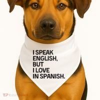 I Speak English But I Love In Spanish USA-Made Doggie Bandana thumb 1