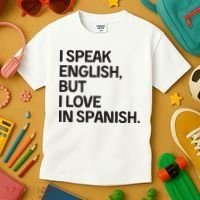 I Speak English But I Love In Spanish Kids T-Shirt thumb 3