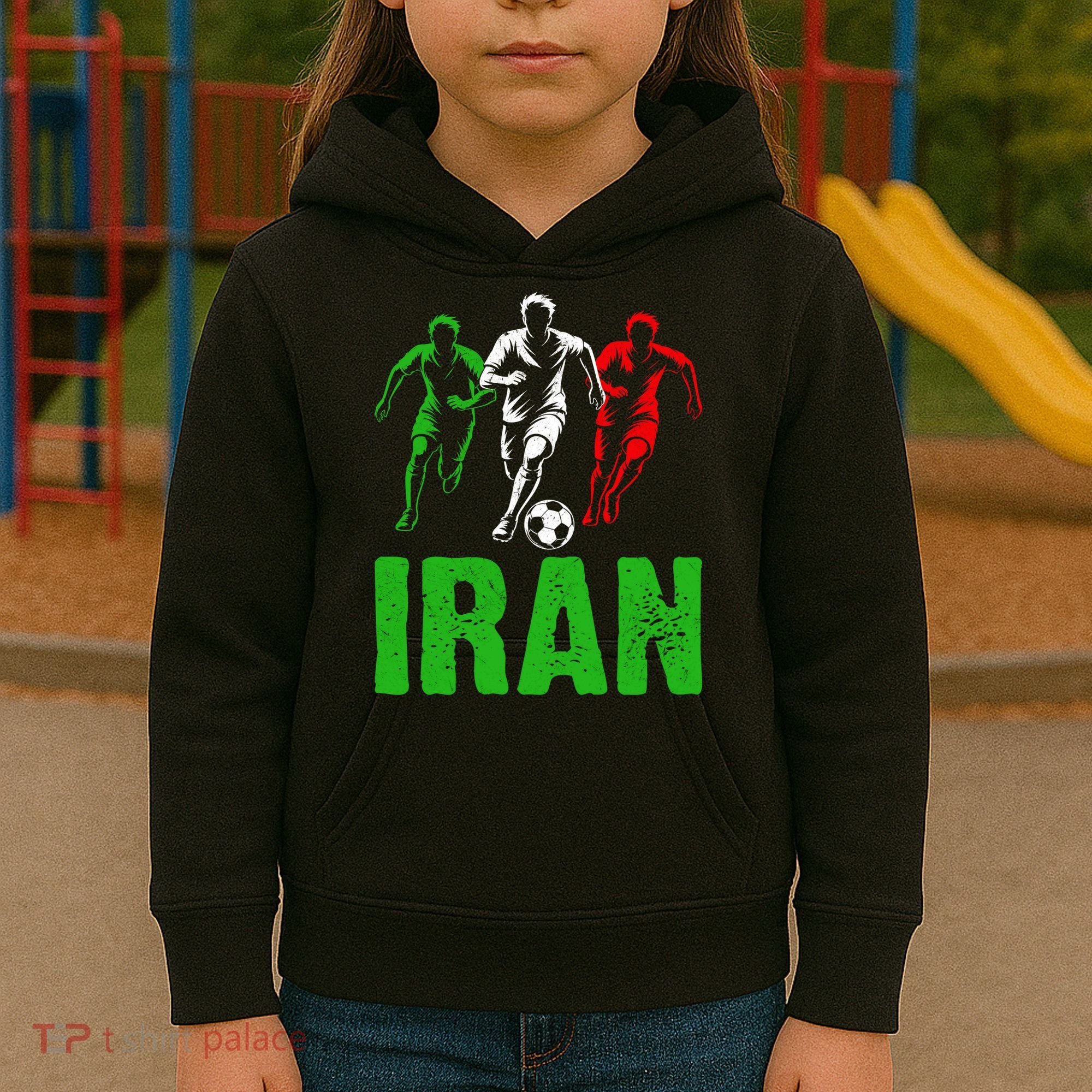 Iran Soccer Enthusiast Football Player Kids Hoodie